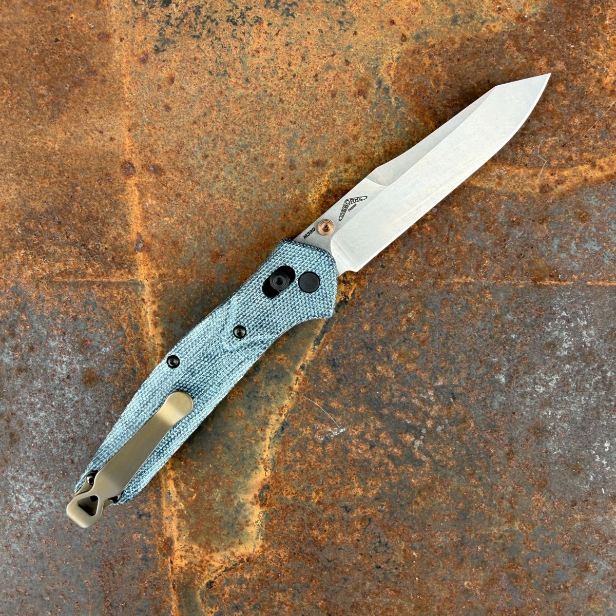 Benchmade Osborne Axis Lock Denim Micarta Scales 3.4